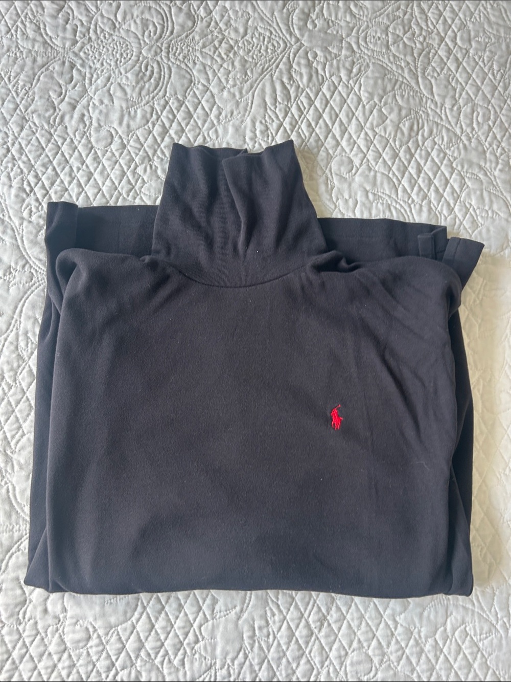 Polo by Ralph Lauren Black Turtleneck Sweater with Red Pony men’s large